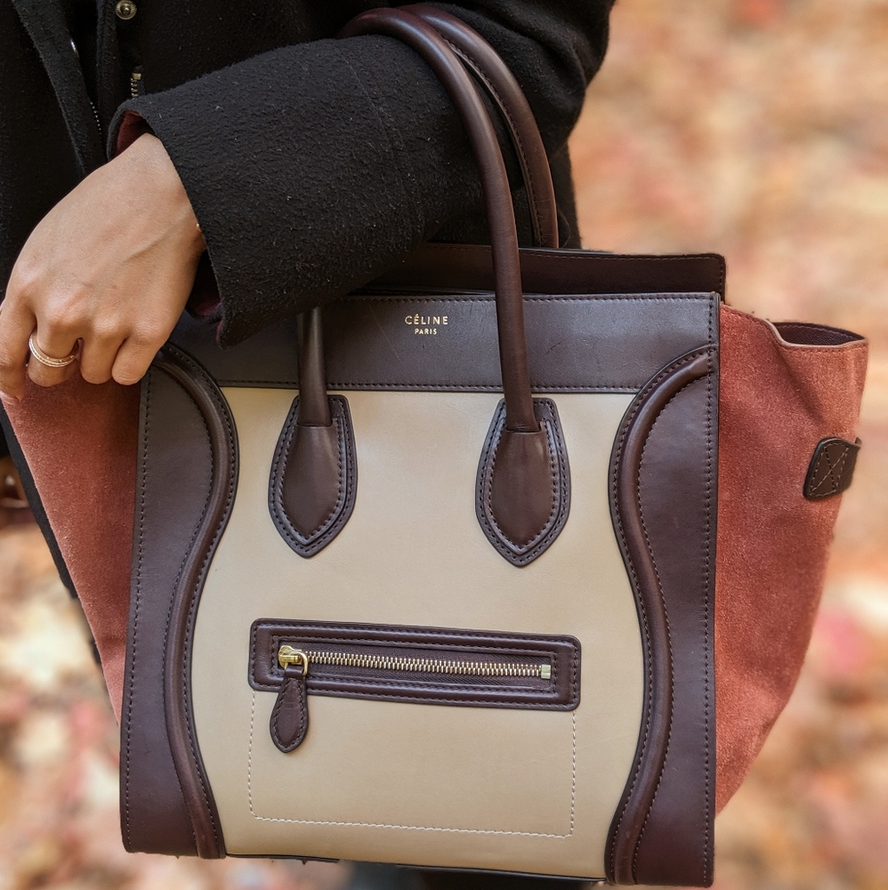 *SOLD* Céline Mini Luggage Tri-color Handbag - Picture 1 of 8